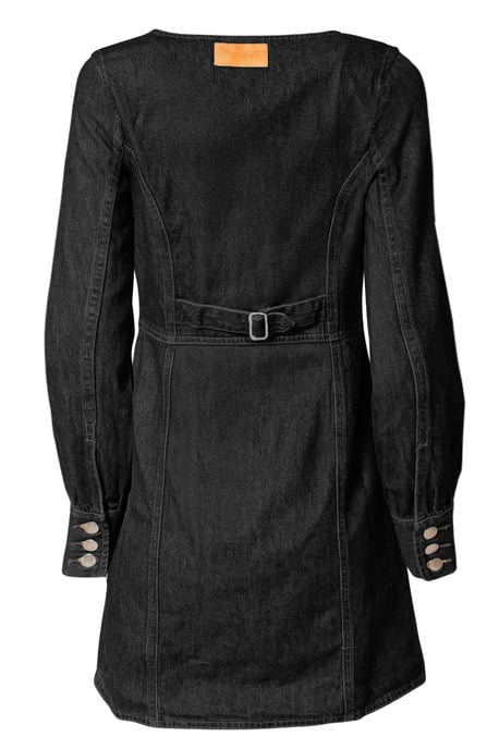 Long Sleeve Denim Mini Dress - Image 2