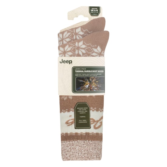 2 Pairs Ladies Thermal Patterned Fairisle Socks Warm Winter Socks - Image 2