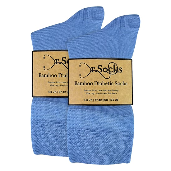 8 Pairs Ladies Bamboo Diabetic Socks | Soft Non Binding Comfort Socks - Image 2