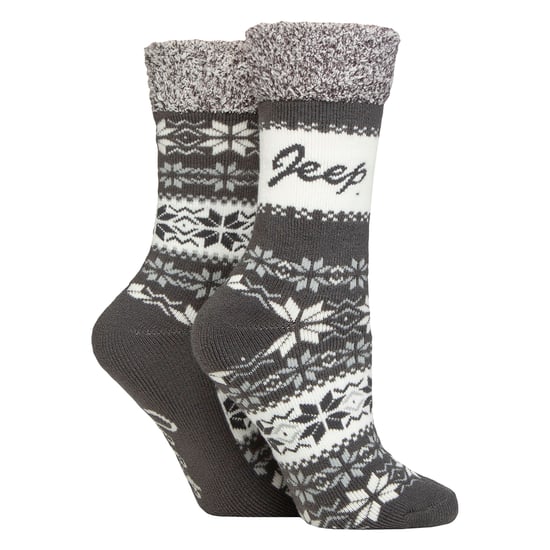 2 Paar Dames Thermische Patroon Fairisle Sokken Warme Winter Sokken - Image 3