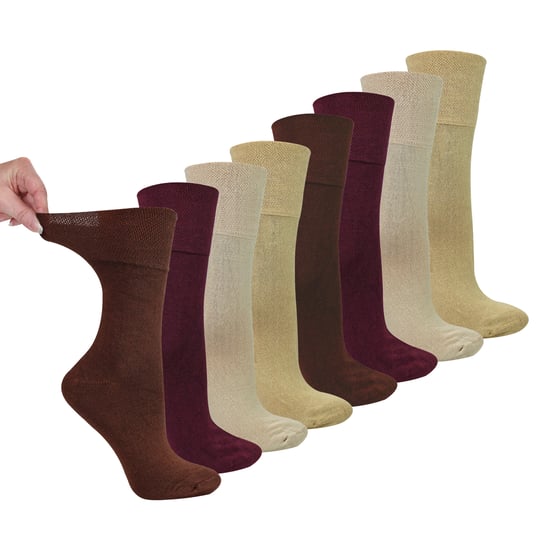 8 Pairs Ladies Bamboo Diabetic Socks | Soft Non Binding Comfort Socks - Image 1