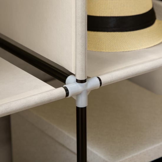 4goodz Stoffen kledingkast met stof opvouwbaar 125x43x162,5 cm creme - Image 5