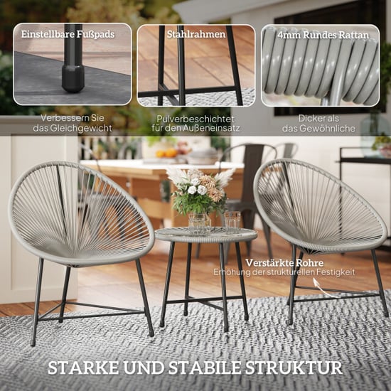 4goodz 3-delige tuinmeubelset met rattan stoelen - - Image 3