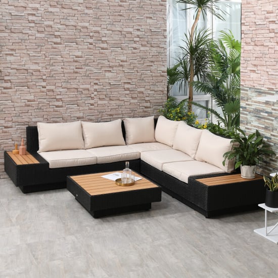 4goodz Loungeset luxe tuinset met bijzettafels pe rotan /creme - Image 6
