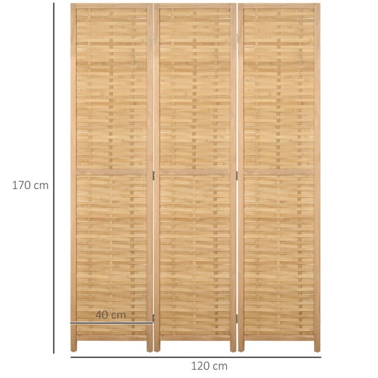 4goodz 3-delige kamerscherm opvouwbaar roomdivider bamboe - - Image 3