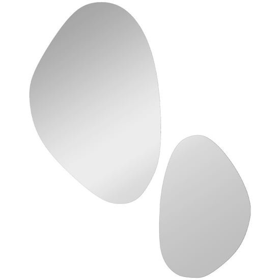 4goodz 2 stuks muurspiegel kiezel a-symetrisch spiegel met metalen frame - Image 1