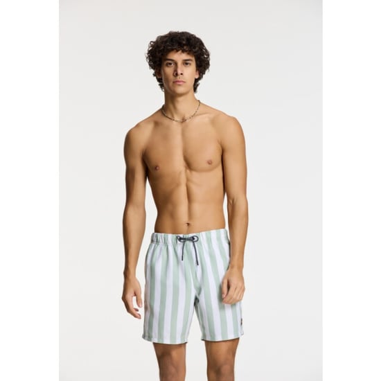 Shiwi 1441100200 broad stripe 7810 green dust stripe swim short - Image 5