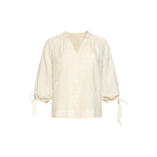 Smashed Lemon Luchtige off- blouse met sierlijk borduurwerk | - Image 4