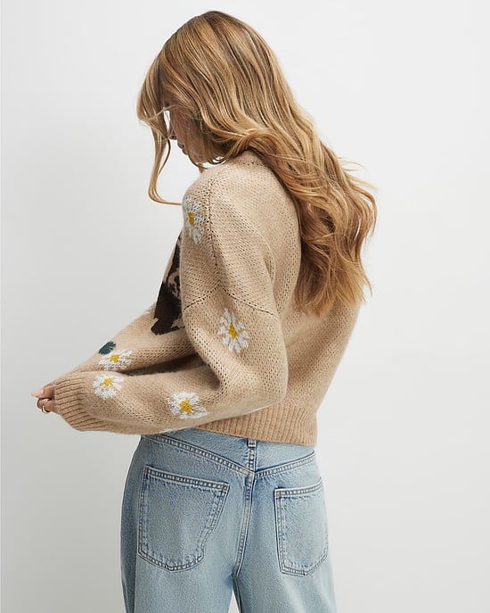 River Island Womens Jumper Beige Knitted Cowboy Motif - Image 3
