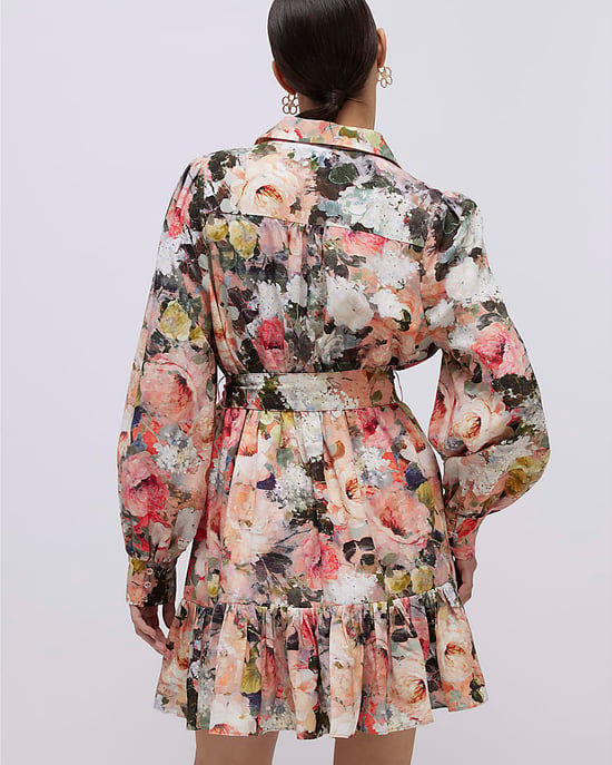River Island Womens Mini Shirt Dress Pink Floral - Image 3