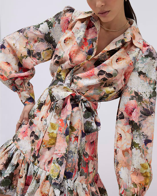 River Island Womens Mini Shirt Dress Pink Floral - Image 4