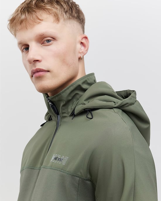 River Island Mens Bomber Jacket Green Hooded - Image 4