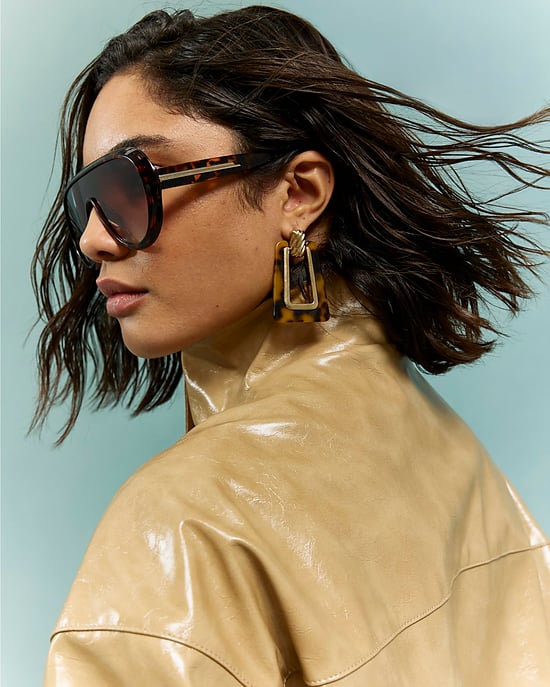 River Island Womens Bomber Jacket Beige Vinyl Funnel Neck - Image 4