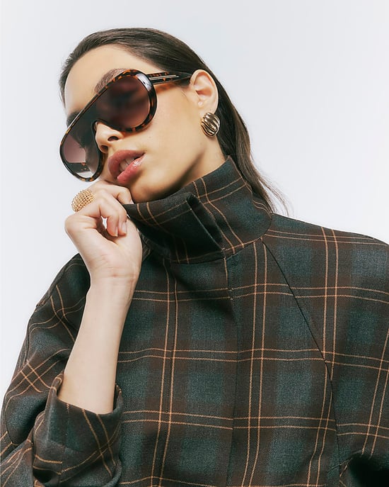 River Island Womens Bomber Jacket Brown Funnel Neck - Image 4
