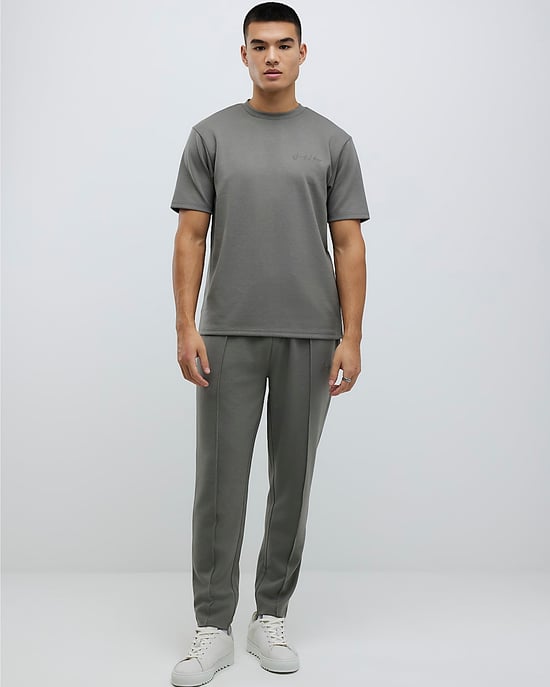 River Island Mens T-Shirt Khaki Slim Fit Long Sleeve - Image 4