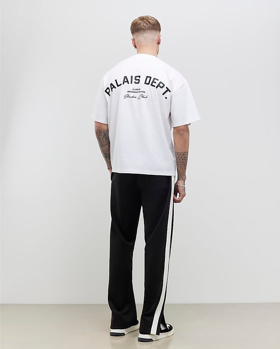 River Island Mens T-Shirt White Oversized Fit Palais Dept - Image 3