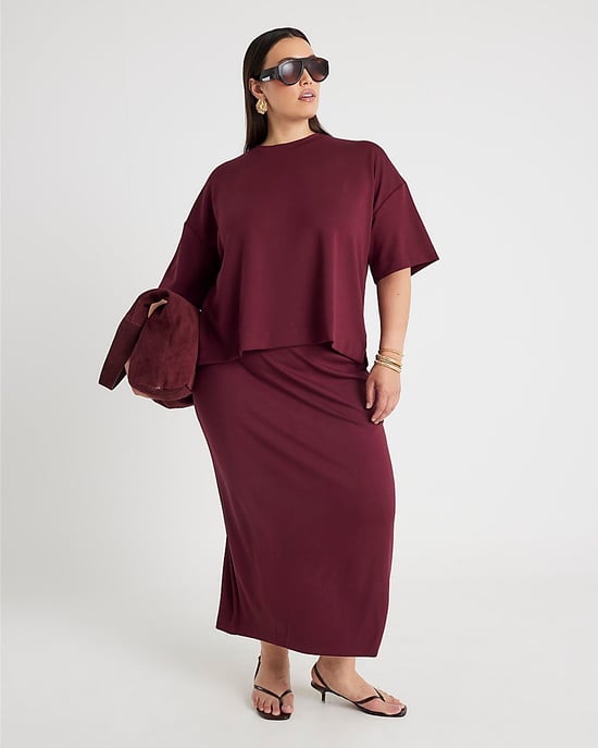 River Island Womens T-Shirt Red Premium Short Sleeve Boxy - Image 4