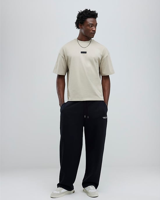 River Island Mens T-Shirt Beige Oversized Fit Luminis Studios - Image 4