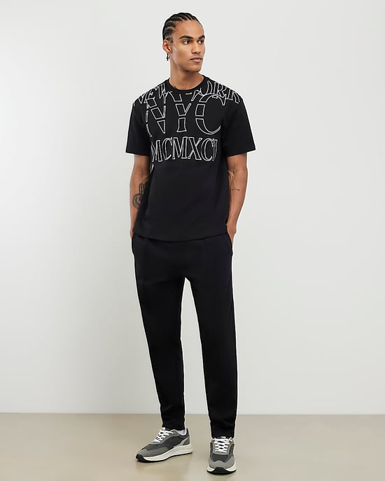 River Island Mens T-Shirt Black Regular Fit NYC MCMXII - Image 4