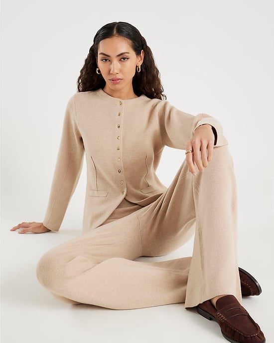 River Island Womens Cardigan Beige Knitted Long Sleeve Structured - Image 4