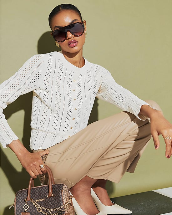River Island Womens Cardigan Cream Open Knit Long Sleeve - Image 2