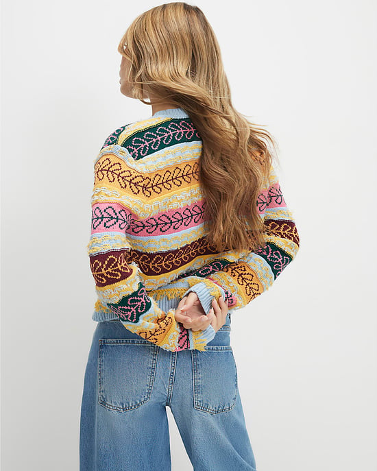 River Island Womens Cardigan Blue Fairisle Craft - Image 3