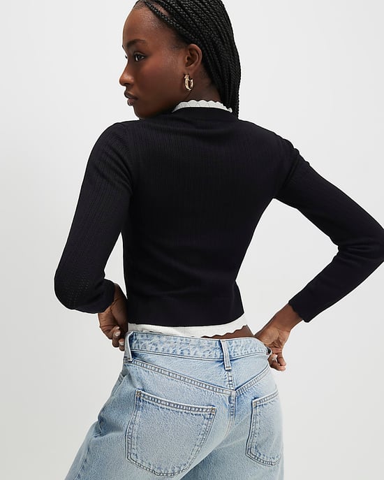 River Island Womens Cardigan Black Scallop Trim - Image 4