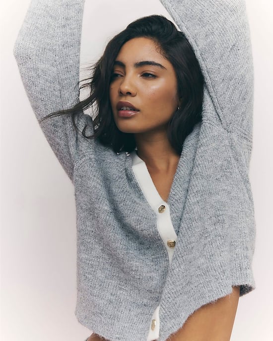 River Island Womens Cardigan Grey Tipped Knitted - Image 3