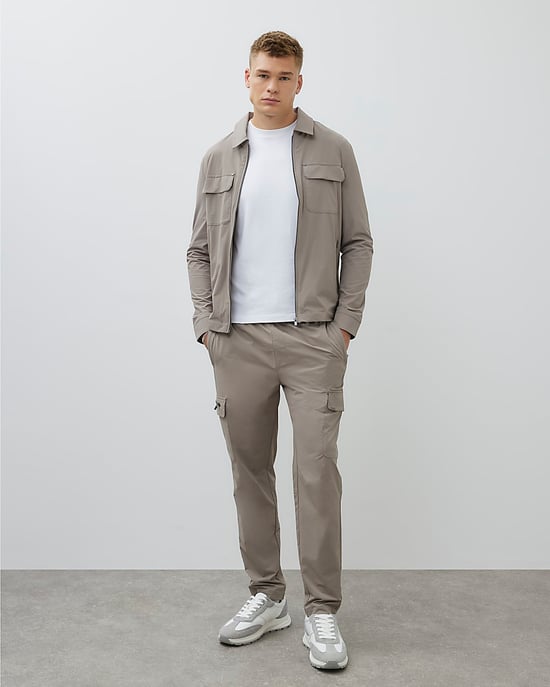 River Island Mens Shacket Beige Muscle Fit Collared - Image 3