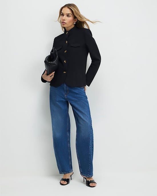 River Island Womens Jacket Black Pocket Detail Structured - Image 2