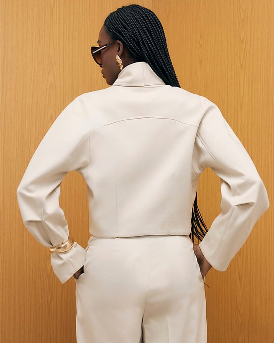 River Island Womens Jacket Cream Long Sleeve Herringbone Tie Neck - Image 3