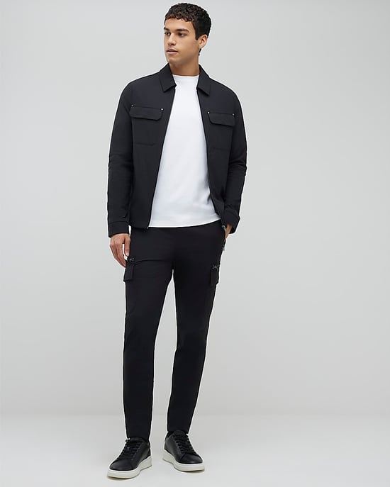 River Island Mens Shacket Black Muscle Fit Collared - Image 1