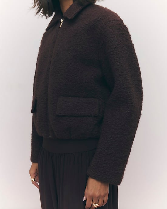 River Island Womens Jacket Brown Textured Harrington - Image 2