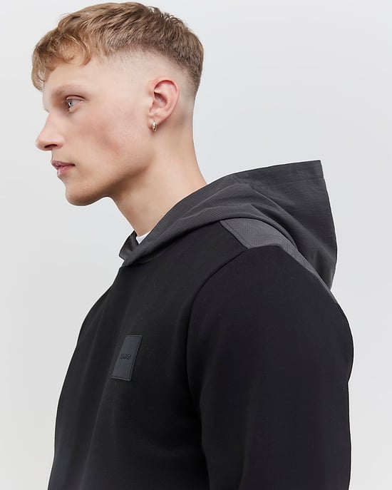 River Island Mens Hoodie Black Regular Fit Luminis Badge - Image 4