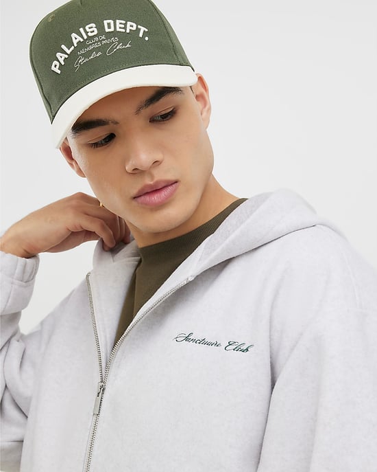 River Island Mens Hoodie Grey Oversized Fit Zip Through - Image 3