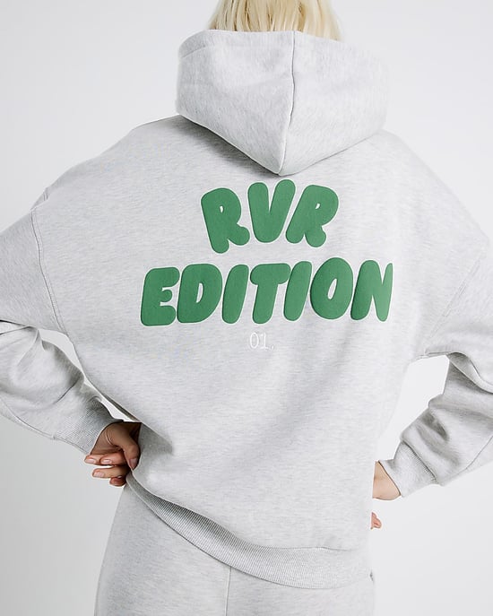 River Island Womens Hoodie Grey RVR Edition Back Print - Image 2