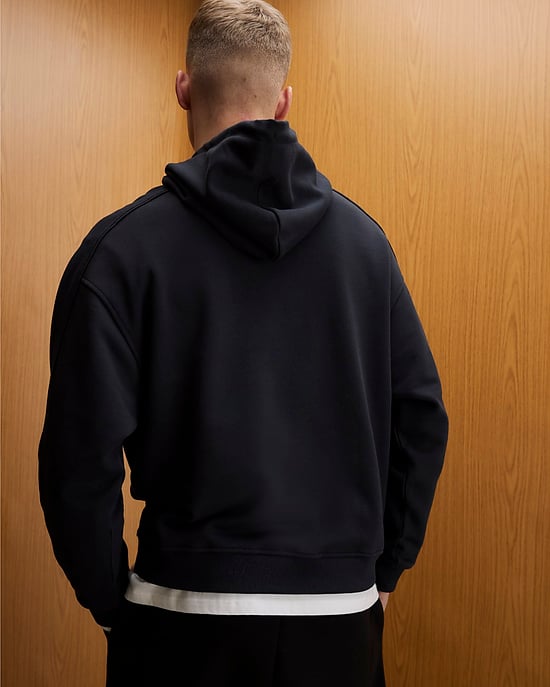 River Island Mens Hoodie Black Oversized Fit RXR Dept - Image 3