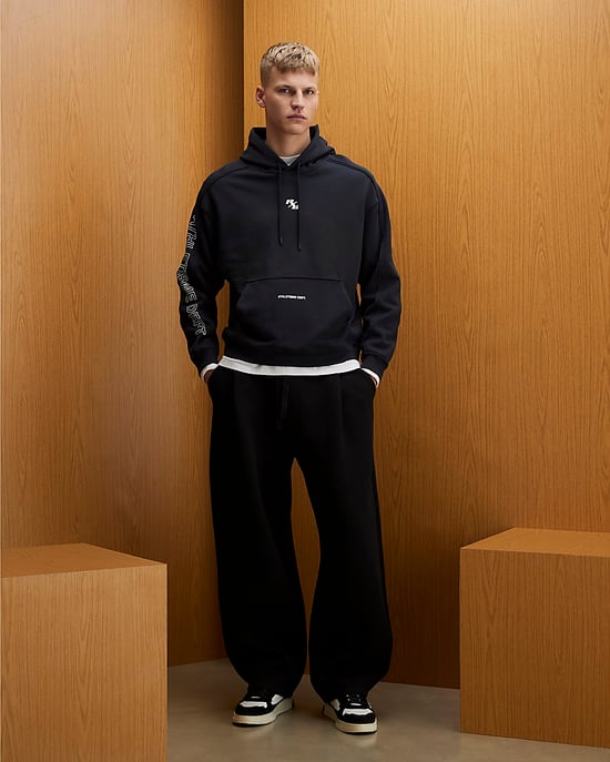 River Island Mens Hoodie Black Oversized Fit RXR Dept - Image 5