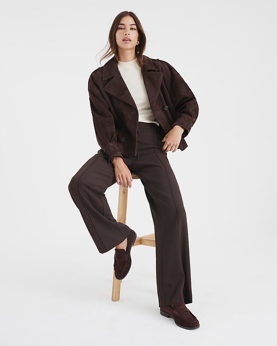 River Island Womens Wide Leg Trousers Brown Elasticated - Image 3
