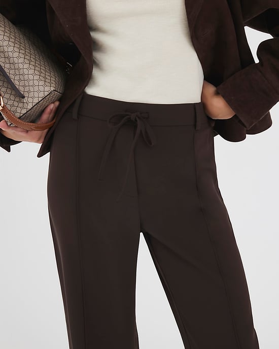 River Island Womens Wide Leg Trousers Brown Elasticated - Image 4