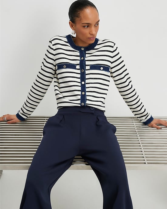 River Island Womens Wide Leg Trousers Navy Tailored - Image 3
