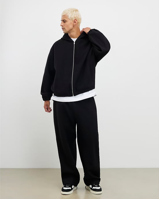 River Island Mens Hoodie Black Oversized Fit Sanctuaire Felt - Image 4