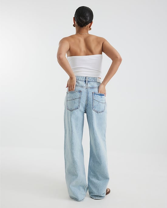 River Island Womens Straight Jeans Petite Blue High Rise Relaxed - Image 3