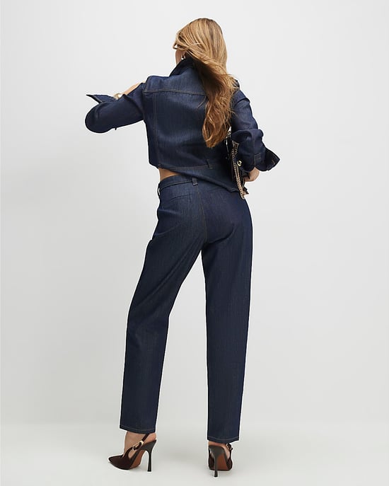 River Island Womens Slim Jeans Blue Tapered Fit Denim - Image 4