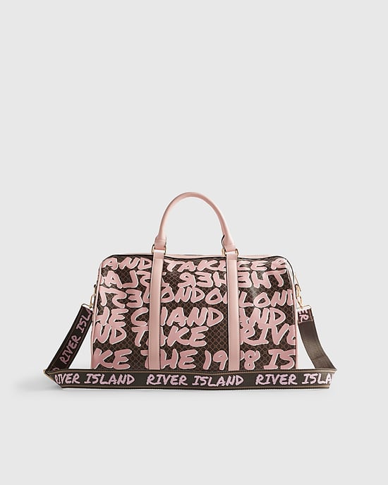 River Island Womens Barrell Bag Bundle Brown Monogram Graffiti - Image 3