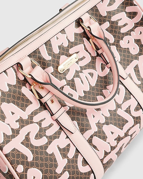 River Island Womens Barrell Bag Bundle Brown Monogram Graffiti - Image 4