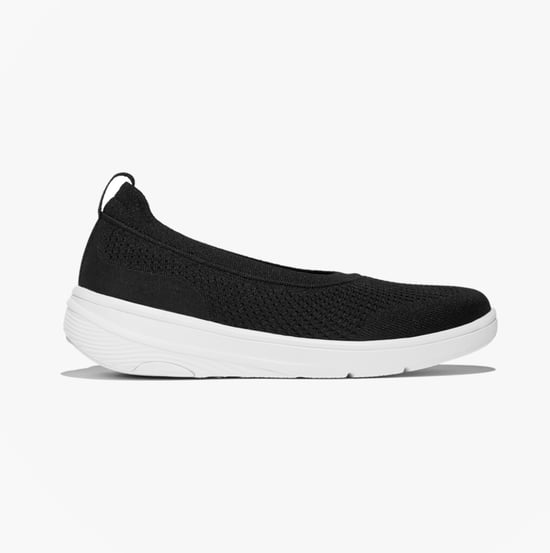 Fitflop Super-q Knit Womens Ballerina Shoes Black - Image 2