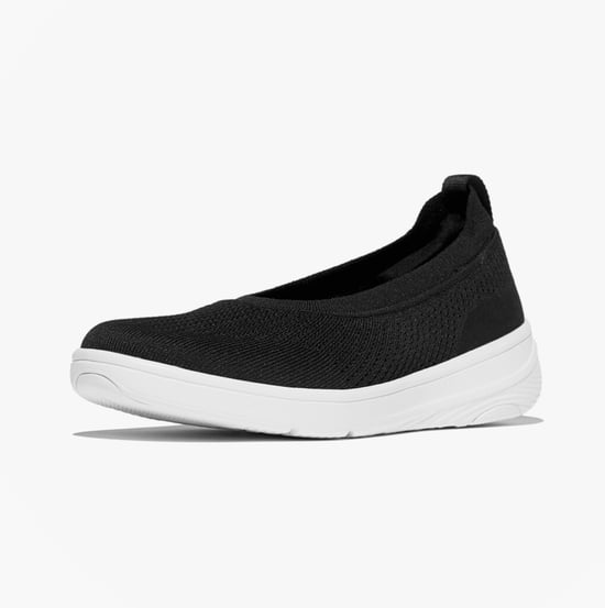 Fitflop Super-q Knit Womens Ballerina Shoes Black - Image 3