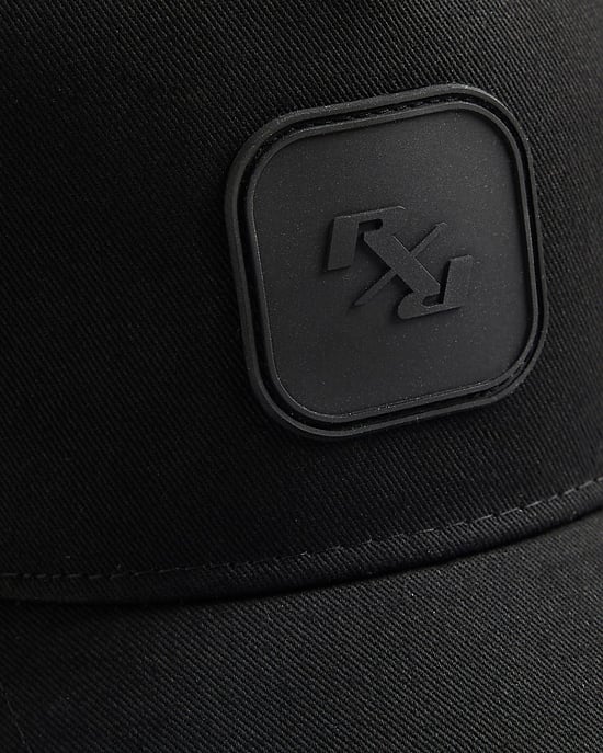 River Island Mens Cap Black RXR Rubberised Badge - Image 4