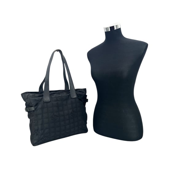 Chanel stoffen draagtas Classic CC Shopping - Image 2